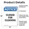 Signmission Closed For Cleaning, 12 in W x Rectangle, Vinyl Decal OS-2PACK-NS-D-1218-V-10674 - alternate 4